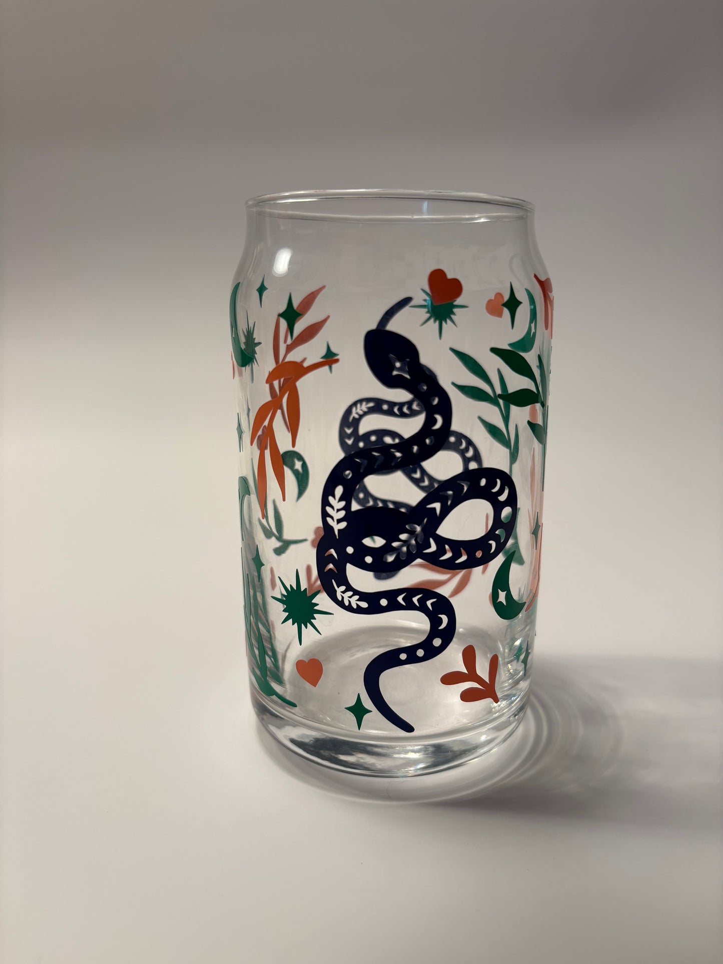 Boho Snake Soda Can Glass