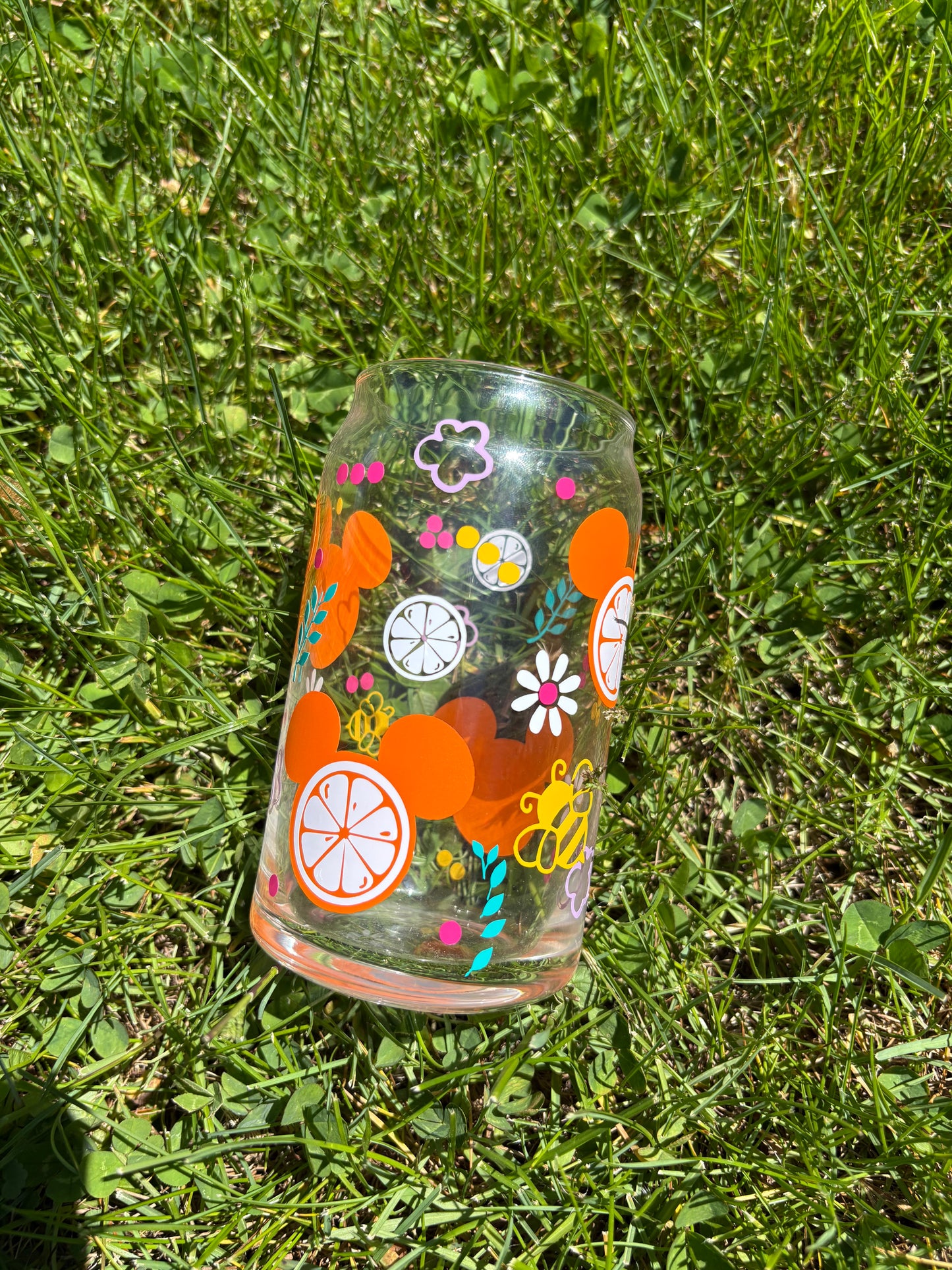 Mouse Head Citrus Soda Can Glass