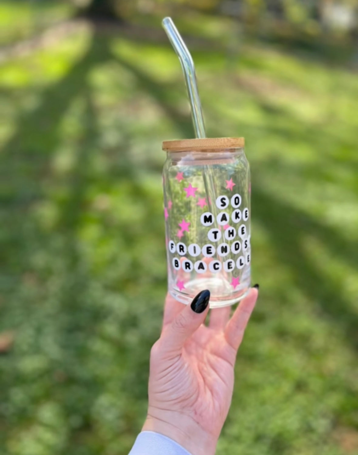 Friendship Bracelet Soda Can Glass