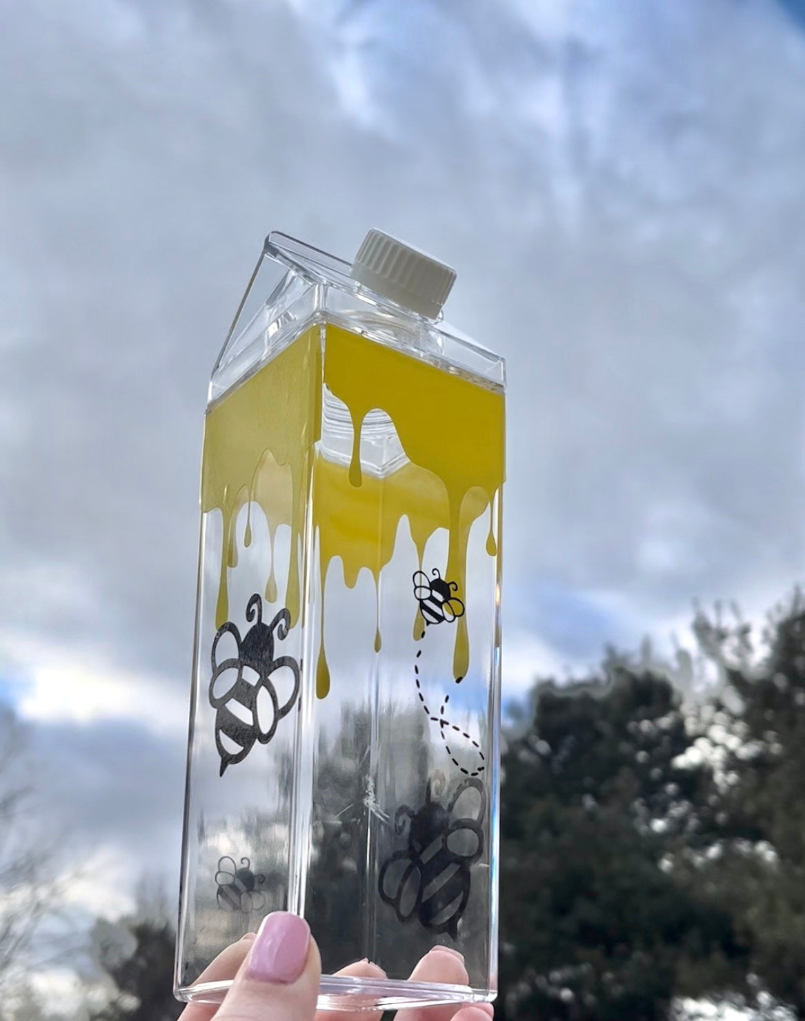 Bee and Honey Milk Carton Water Bottle