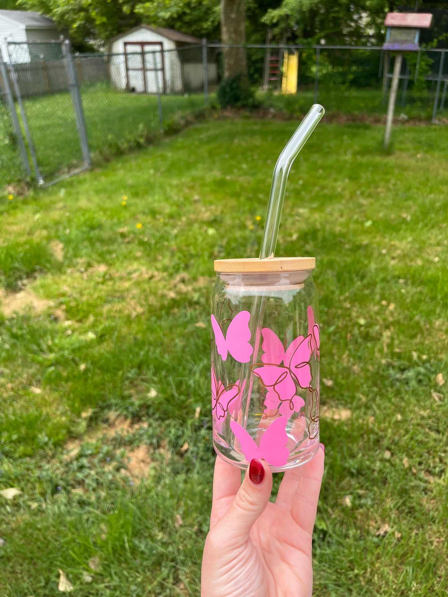 Butterfly or Dragonfly Soda Can Glass
