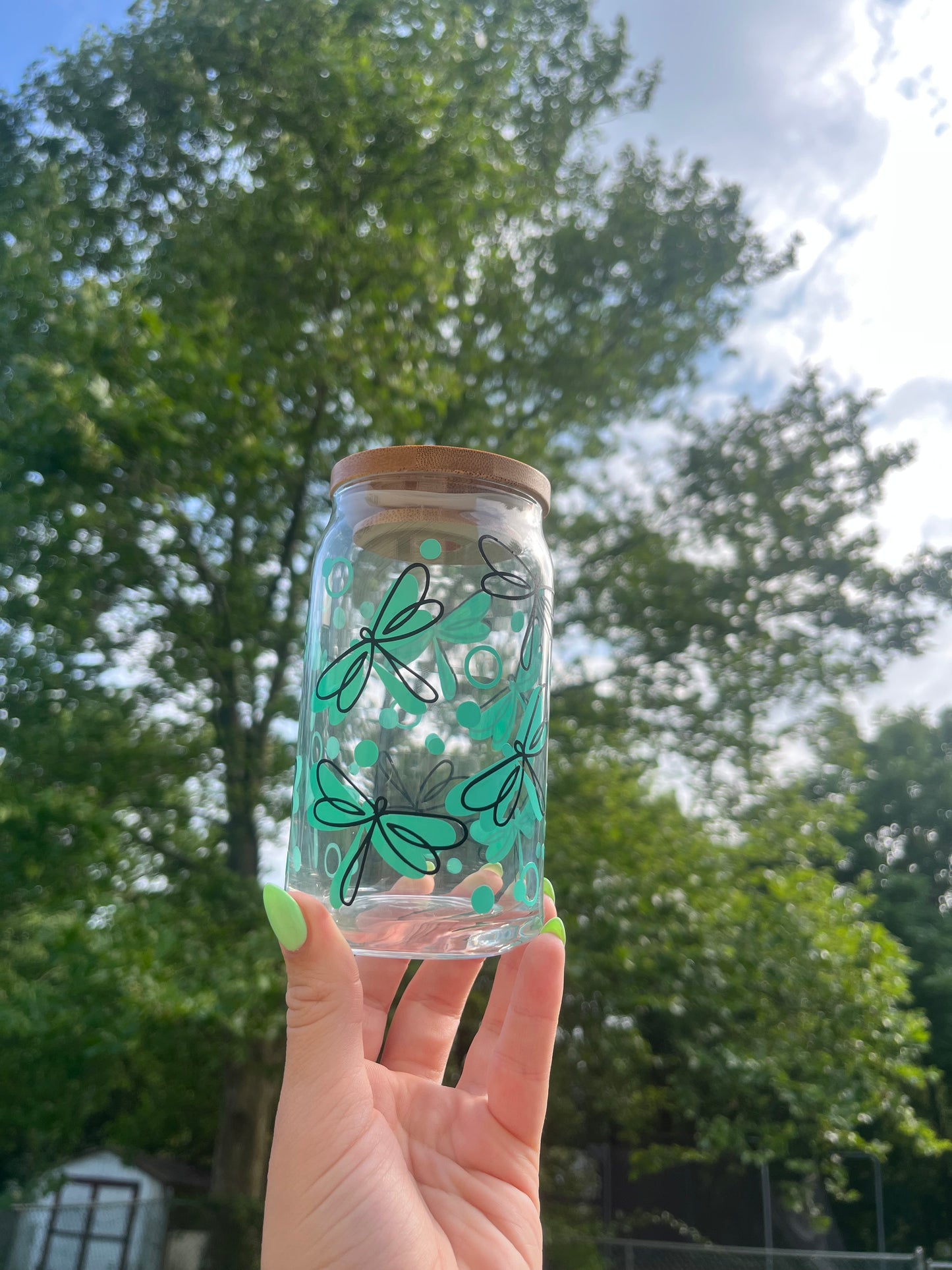 Butterfly or Dragonfly Soda Can Glass