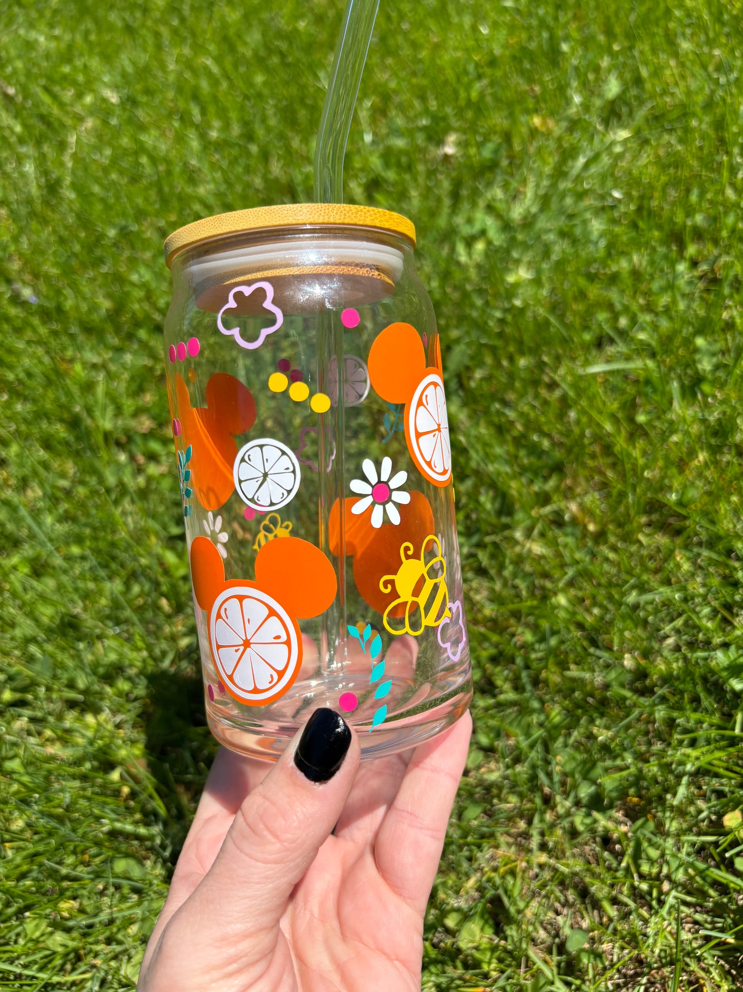 Mouse Head Citrus Soda Can Glass