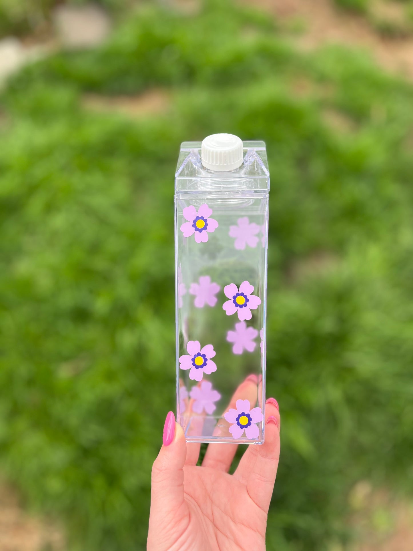 Spring Flower Milk Carton Water Bottle