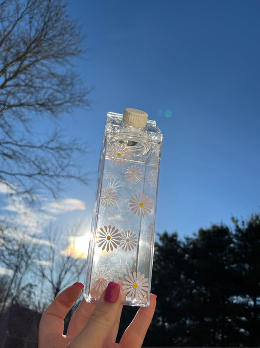Daisy Milk Carton Water Bottle