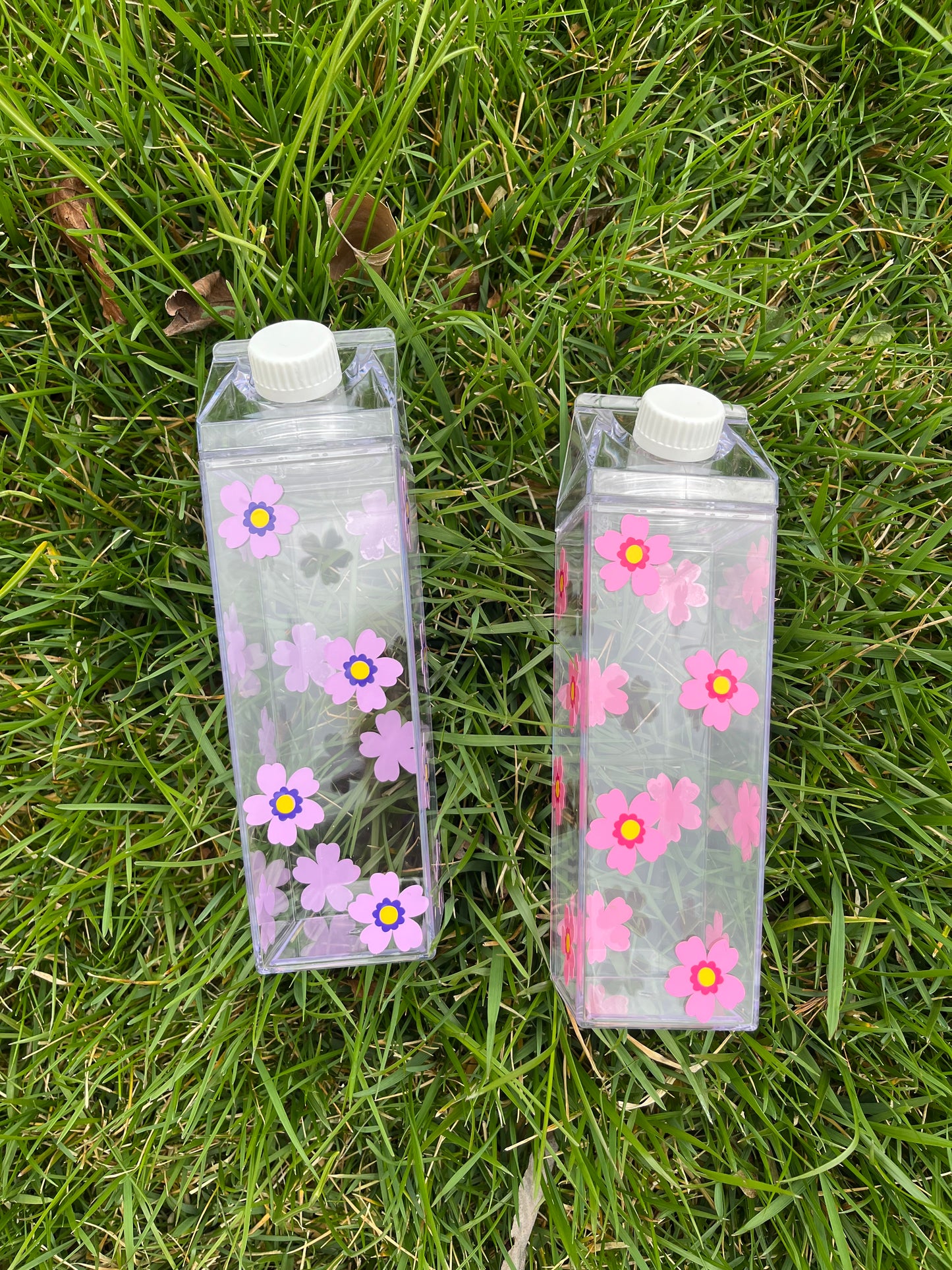 Spring Flower Milk Carton Water Bottle