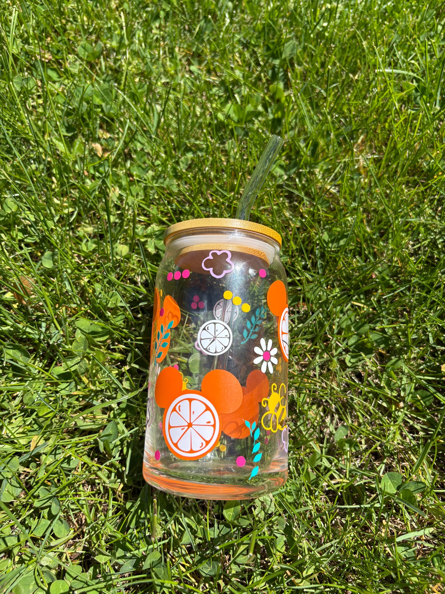 Mouse Head Citrus Soda Can Glass