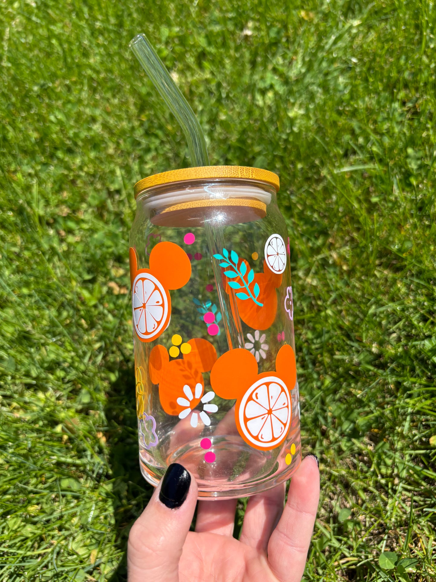 Mouse Head Citrus Soda Can Glass