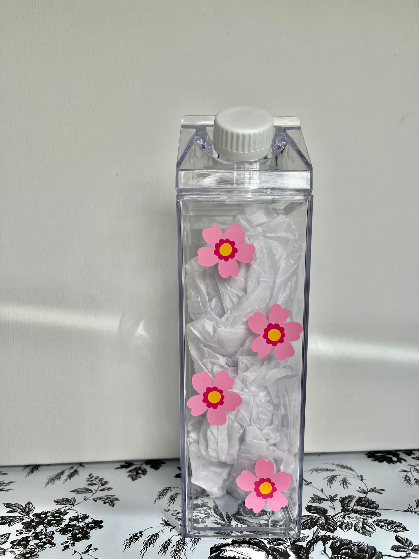 Spring Flower Milk Carton Water Bottle