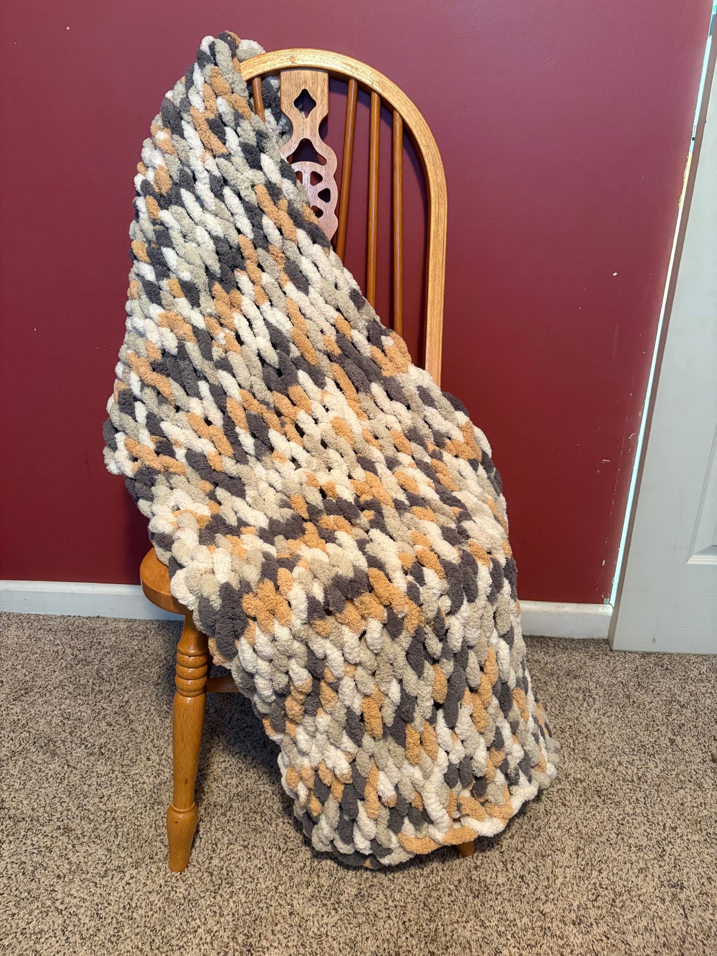 Hand Knit Chunky Blanket