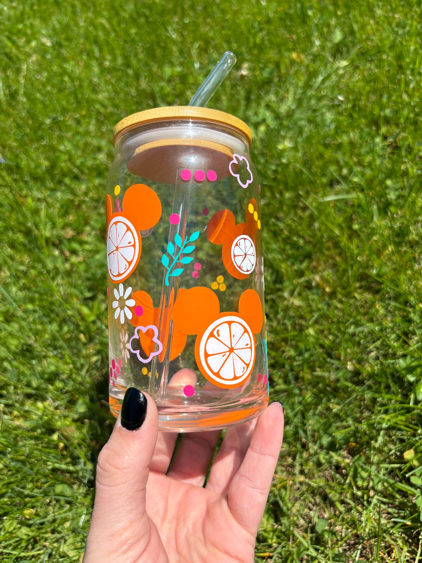 Mouse Head Citrus Soda Can Glass
