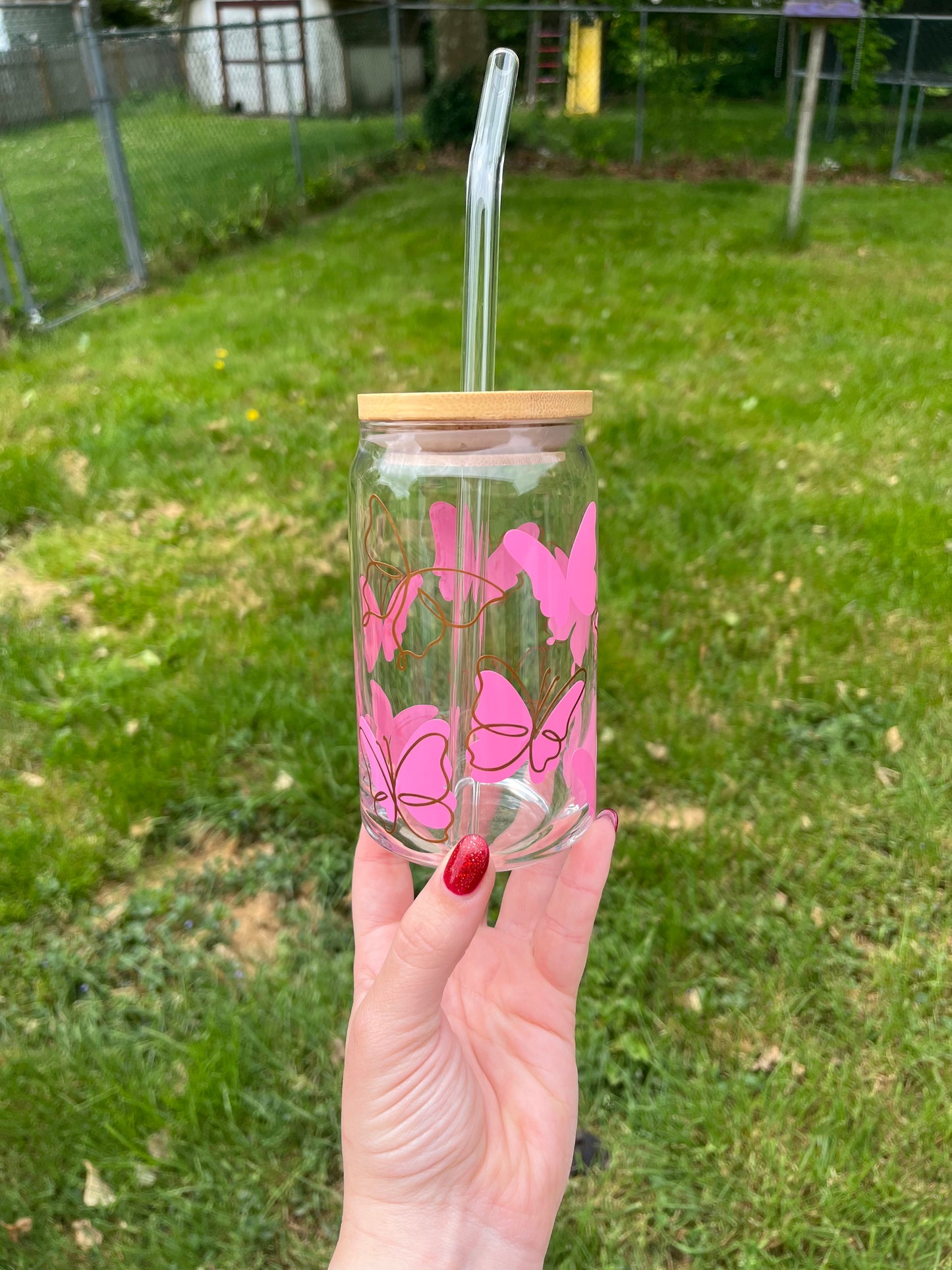 Butterfly or Dragonfly Soda Can Glass