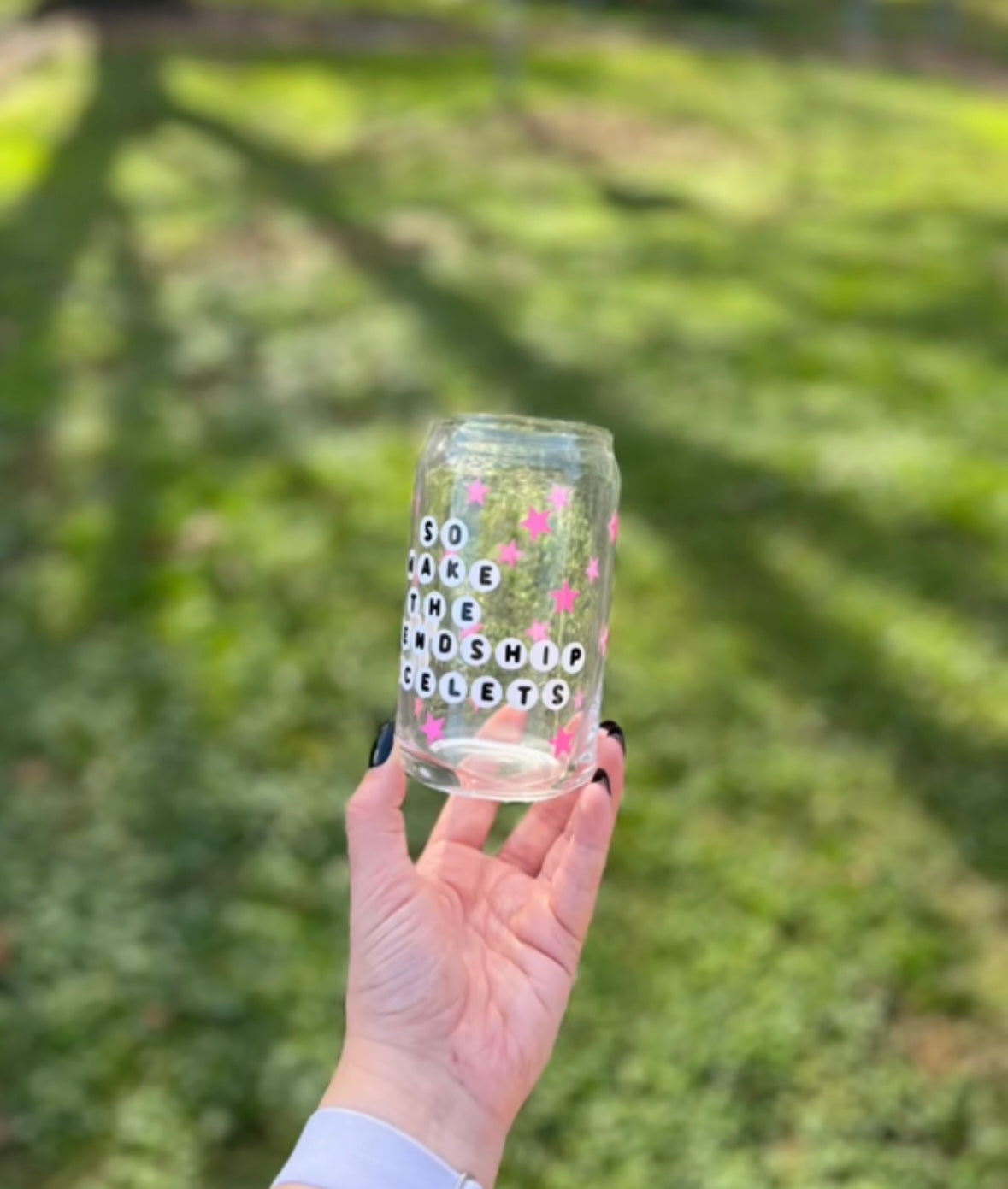 Friendship Bracelet Soda Can Glass