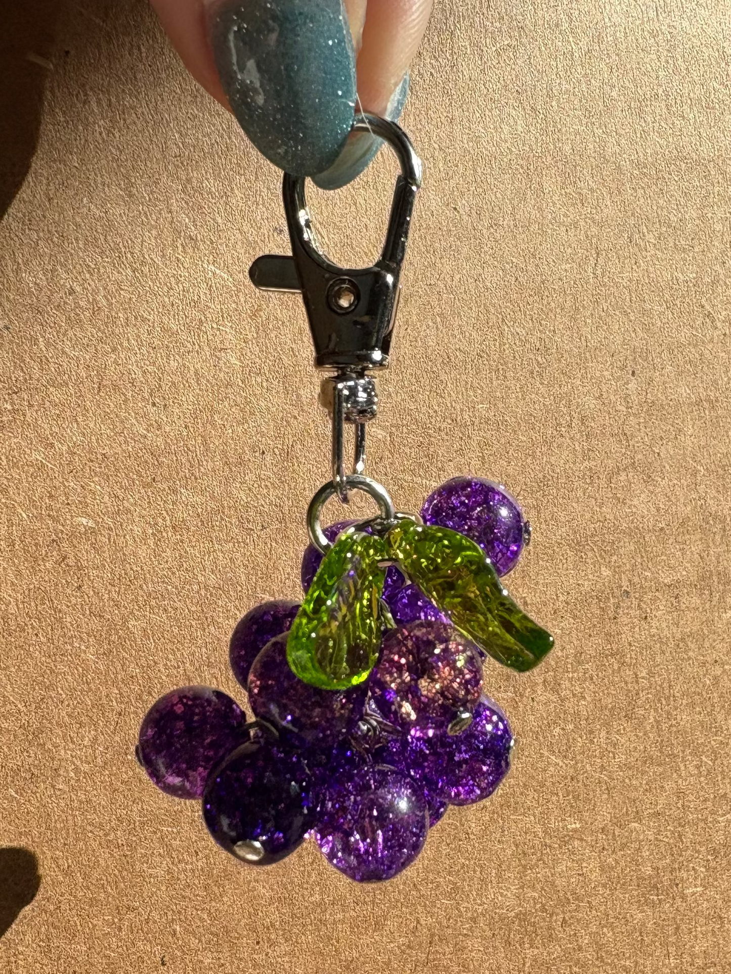 Grape Bead Keychain