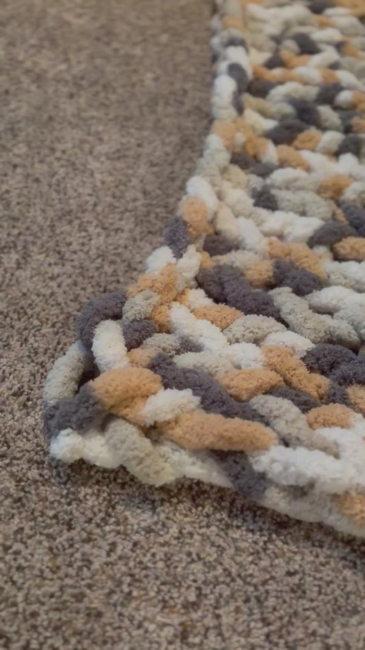 Hand Knit Chunky Blanket